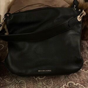 Michael Kors Black Pebbled Leather Shoulder Bag